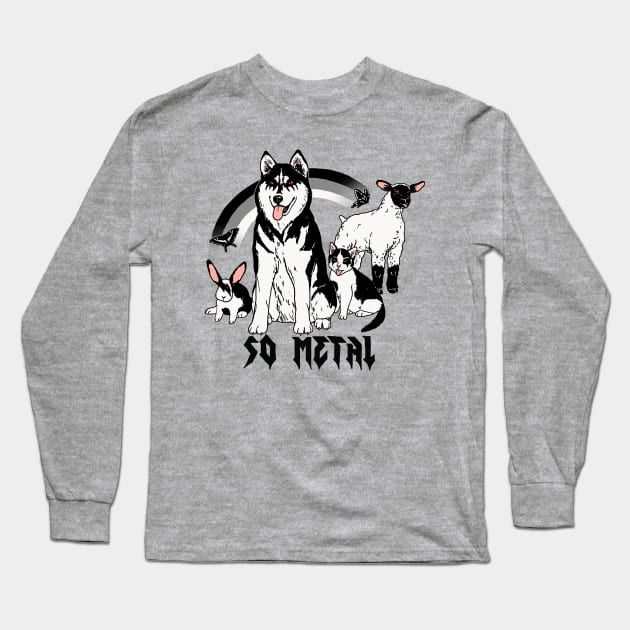 Metal Animals Long Sleeve T-Shirt by Hillary White Rabbit